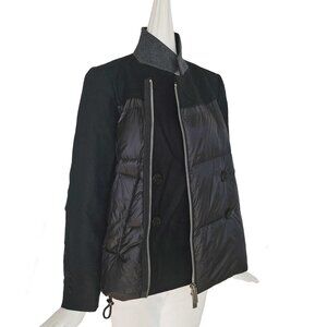 SACAI BLACK WOOL PANELED PUFF JACKET (1)